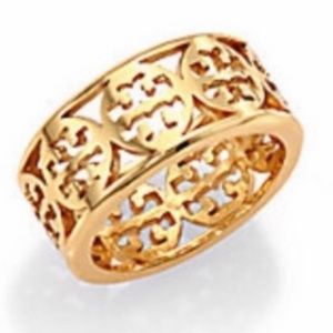 Tory Burch Gold Logo band Ring size 7